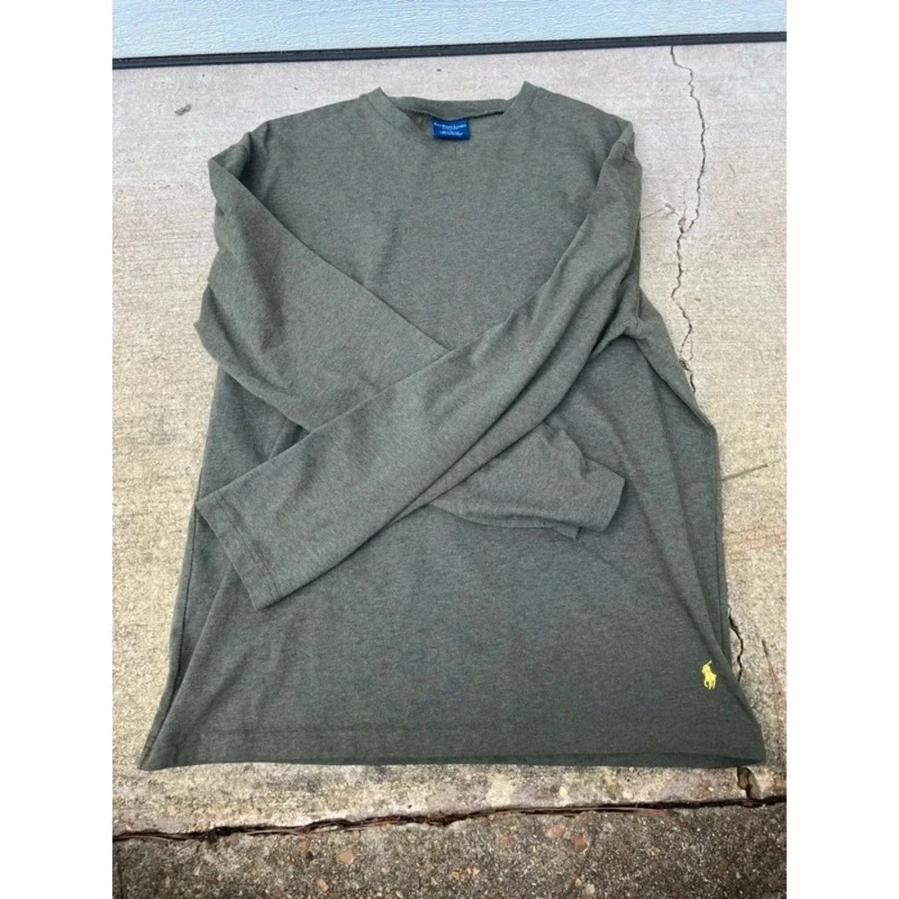 Polo Ralph Lauren M Green SLEEP Wear Embroidered Logo Long Sleeve Shirt Thermal